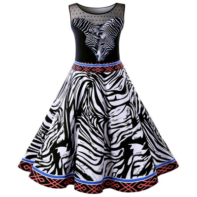 

Plus Size Zebra Stripe Swing Dress