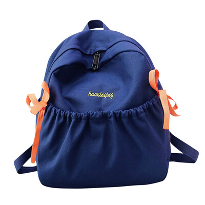 

Tailored Women Girl Bow Canvas Backpack Double Shoulder Bag Travel School Bag