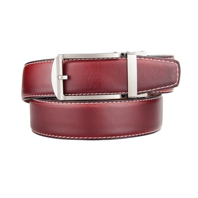 

BPSTAR Mens Automatic Buckle Genuine Leather Mens Ratchet Holeless Belt Business High Quality Mens Real Belt for Pants