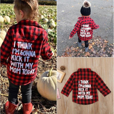 

Fashion Toddler Kid Baby Boy Girl Printed Plaid Tops Long Sleeve T-shirt Clothes