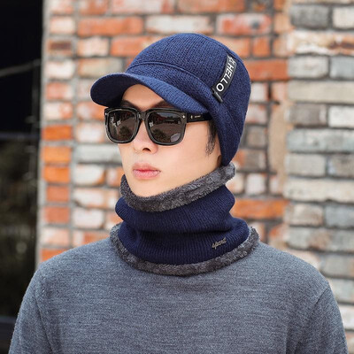 

New Men Winter Beanies Skullies Wool Knitted Cap Bonnet Hat Thick Warm Unisex Snow Cap
