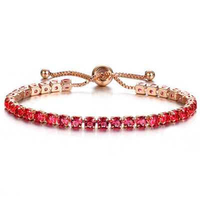 

Luxury Shiny Solid Drill Single Row Press Pull Bracelet Girls Jewelry Personality Fashion Bracelet