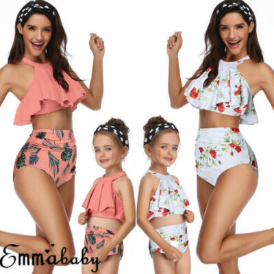 

Family Matching Swimsuit Mother Daughter Kid Baby Women Girl Bikini Set Swimwear