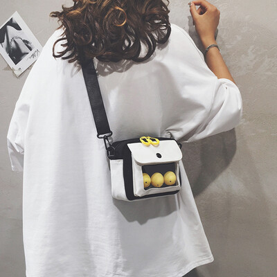 

Net red small bag female new 2019ins super fire fashion canvas shoulder Messenger bag Japanese Harajuku girl bag