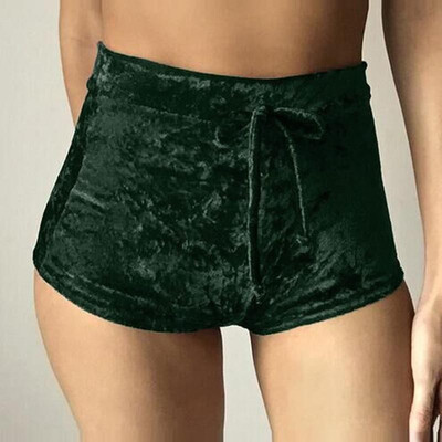 

New Women Velvet Shorts High Waist Autumn Winter Sexy Elegant Casual Skinny Pants