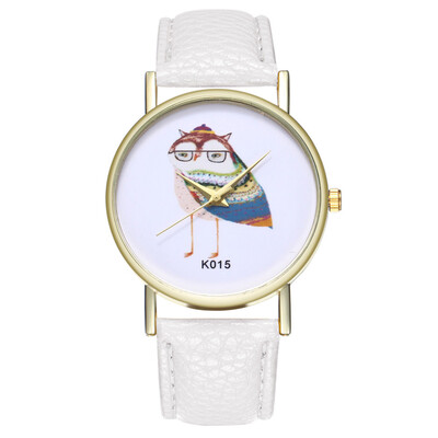 

Colourful Top Brand Women Flower Bird Watch Gold Leather Creative Wristwatches Casual Women Dress Ladies Quartz Clock &Ff