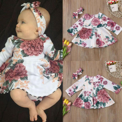 

Hot Newborn Kid Baby Girls Flower Dress Princess Party Pageant Clothes Set weret