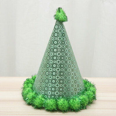 

FUNNYBUNNY Childrens Party Supplies Birthday Hat Handmade Hair Ball Cap Decoration Props Santa Hat Child Birthday Party Decor
