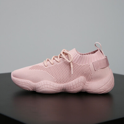 

Women Shoes Plus Size Flyknit Sneakers Women New Vulcanized Shoes Casual Female Slip On Flat Shoes White Mesh Walking Footwear