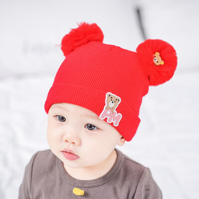 

Baby hat Fall&Winter Korean version headgear bifur bear cartoon baby boy&girl warm thick knitted hat