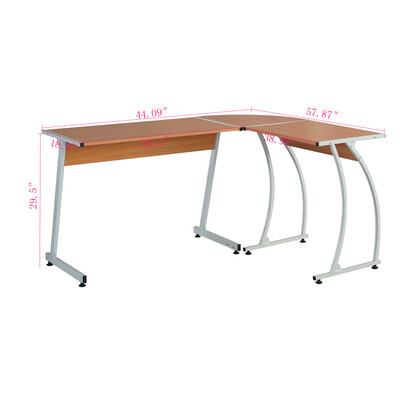 

Shaped Corner Computer Desk PC Latop Study Table Workstation Office Wood Color