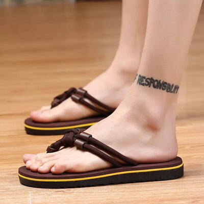 

Summer waterproof Korean mens casual sandals mens non-slip tide Joker indoor personalized flip-flops