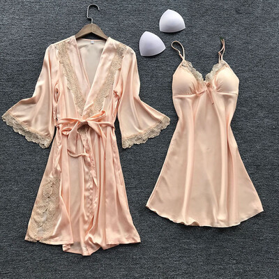 

Women Negligees Satin Nightdress Spaghetti Strap Chemises Slip V Neck Sleepwear