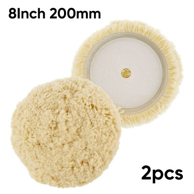 

2x Wool Hook & Loop Grip Clean Buffing Pad For Car Polisher Polishing Cutting