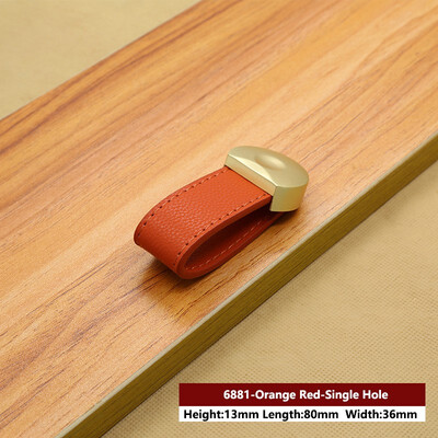 

JD Leather Handle Bag Handle Drawer Door Knob Brown Black Furniture Handle Hardware Decoration Zinc Alloy