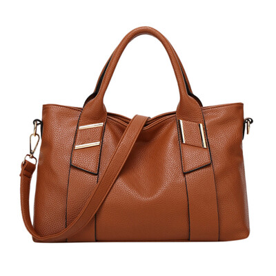 

Tailored Women Large Capacity Simple All-purpose Fashion Soft Leather Shoulder Bag Totes