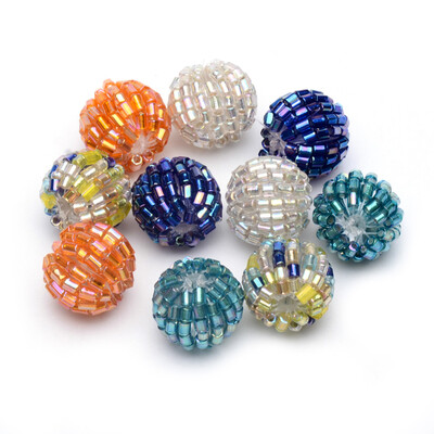 

Handmade Woven Seed Beads Round Mixed Color 15516x14mm Hole 15mm