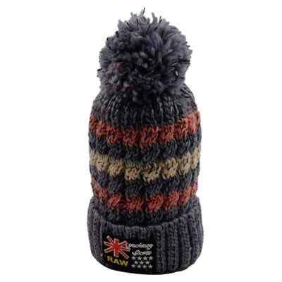 

Tailored Women Hat Warm Ear Velvet Fluff Ball Crochet Winter Hairball Caps