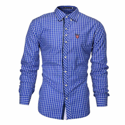

Toponeto Men Striped Splicing Pocket Long Sleeve Shirt Fashion Long Sleeve Blouse Top