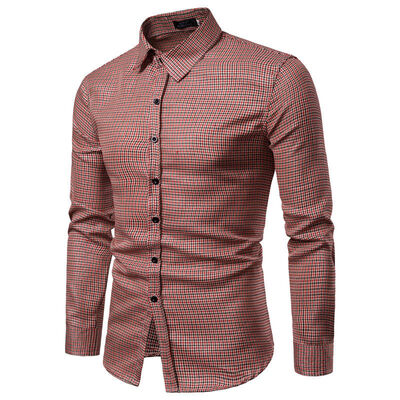 

SUNSIOM Mens Luxury Plaid Long Sleeve Shirt Casual Slim Fit Stylish Dress Shirts Tops