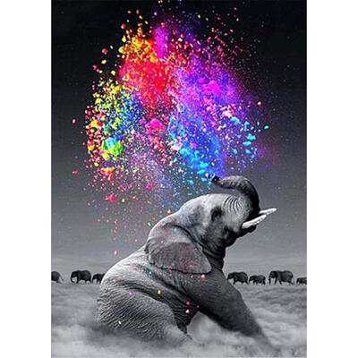 

5D DIY Full Drill Diamond Painting Walking Elephant Cross Stitch Embroidery