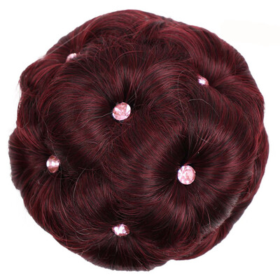 

〖Follure〗Female Wig Hair Ring Curly Bride Makeup Diamond Bun Flowers Chignon Hairpiece