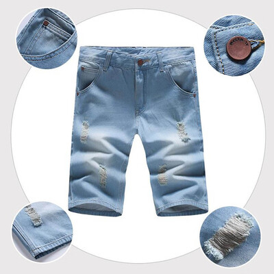 

Gobestart Fashion Mens Big Size Pocket Casual Slim Short Sweatpants Jeans Trousers Pants