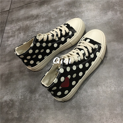 

Summer 2019 new high-top canvas shoes women Hong Kong wind ins Joker Korean student board shoes women