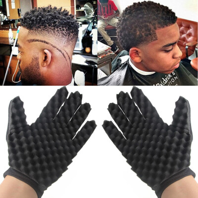 

Siaonvr 2PC Fashion Curls Coil Magic Tool Wave Barber Hair Brush Sponge Gloves