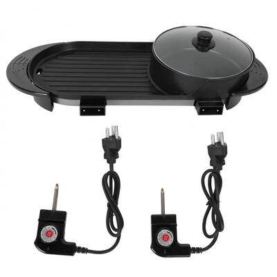 

Greensen 2 in 1 Hot Pot Aluminum Alloy Smokeless Pan Multifunctional Pan Electric Grill