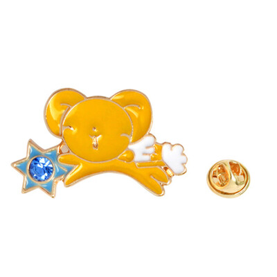 

Cartoon Brooches Key Cardcaptor Sakura Pink Colorful Enamel Wing Pins Lapel Broches Metal Badges Clothes Jewelry