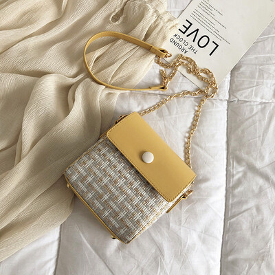 

Summer ins super fire bucket bag female 2019 new Korean version of the wild single shoulder slung fashion contrast color chain bag