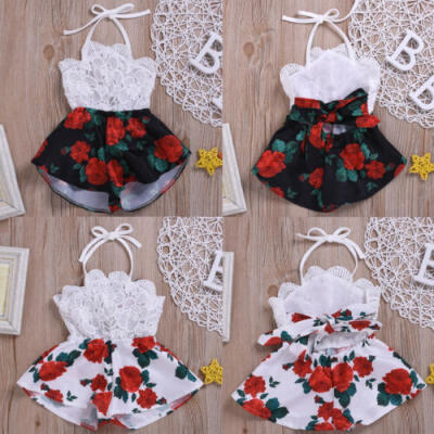 

UK Toddler Baby Girl Kids Sleeveless Romper Bodysuit Jumpsuit Outfit Clothes