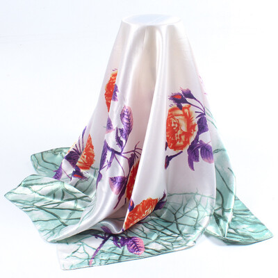

New printing simulation silk satin scarf Scarf scarf 90cm shawl manufacturers wholesale a generation