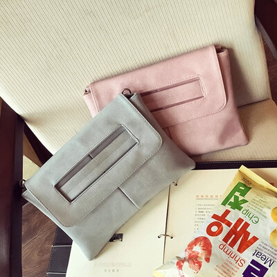 

Stylish Womens Ladies Solid Color Leather Envelope Shoulder Crossbody Messenger Bag Clutch Bags