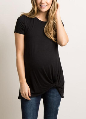 

Summer Simple Round-Neck Line Pure Colour Maternity Wear