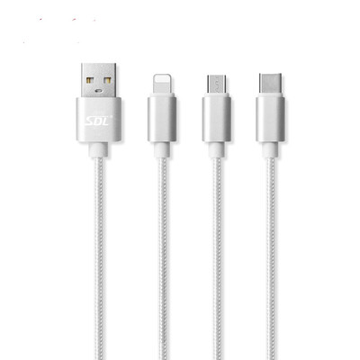 

SDL 3 in 1 Micro USB 8 Pin Type-C Charging Cable - 1M