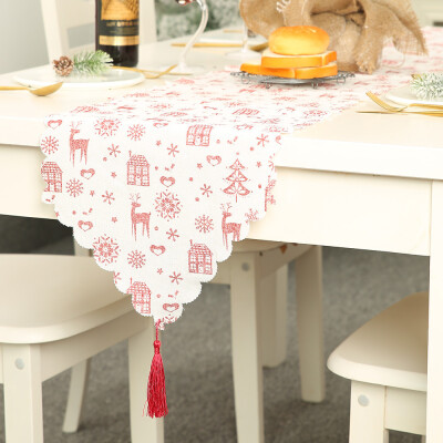 

Toponeto Christmas Decoration Linen Printed Table Flag Tablecloth Tablecloth Placemat