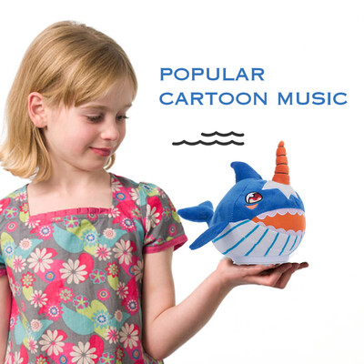 

Narwhal Moveable Stuffed Baby Plush Shark Music Toy Family Party Doll Birthday New Year Gift for Kids Pets