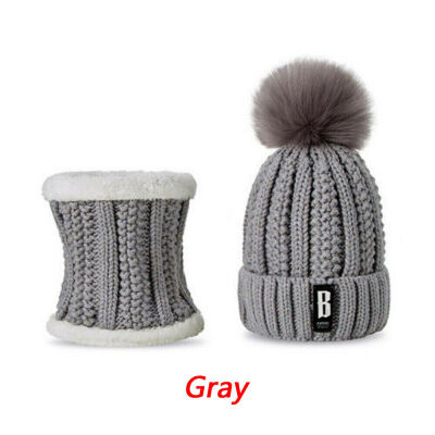 

Womens Ladies Wooly Thick Knit Hat And Neck Warmer Set Knitted Woollen Winter