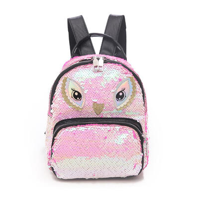 

Sequins Eyes Travel Backpacks Women School Bags PU Leather Small Knapsack