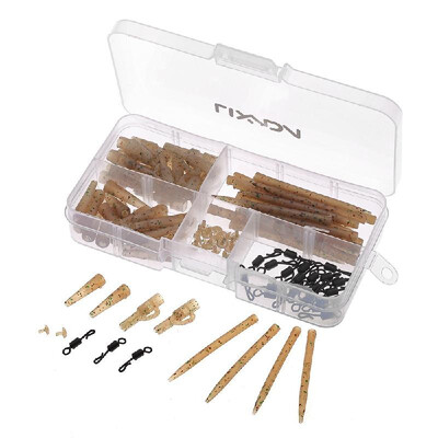 

Lixada 100pcs Terminal Carp Fishing Tackle Safety Lead Clips with Pins Tail Rubber Tubes Anti Tangle Sleeves Quick Change