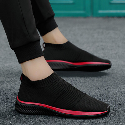 

Mens shoes fashion versatile canvas shoes fashion breathable one pedal lazy socks tide shoes