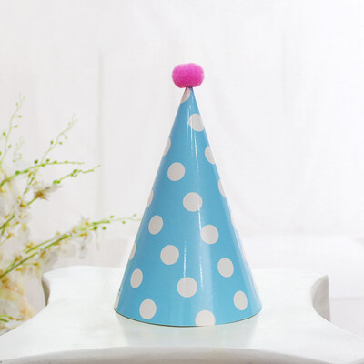 

FUNNYBUNNY Kids Happy Birthday Paper Party Cone Hats with Pom Poms 12ct Happy Birthday Crown Baby One Year Birthday