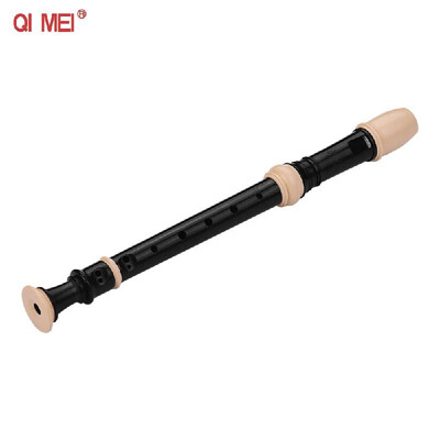 

QIMEI QM8AG German Style Fingering 8 Holes Soprano Descant Recorder ABS Flute with Cleaning Stick Portable Lanyard Finger Rest Win