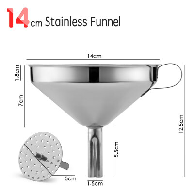 

Stainless Steel Funnel With Detachable Strainer Filter Perfume Liquid Water Kitchen Tools