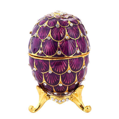 

Beauty Egg Luxury Rhinestones Jewelry Storage Box Easter Bejeweled Trinket