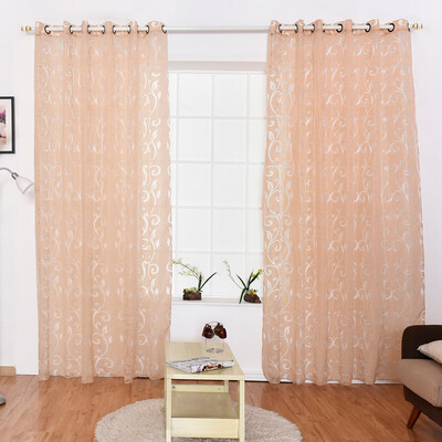 

Gobestart New Simple Pastoral Style Flower Vine Bubble Cut Flower Window Screen Curtain