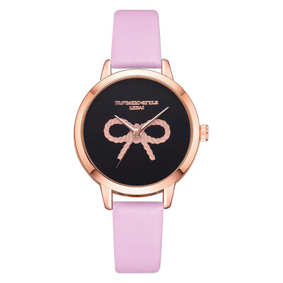 

Fashion Women Watches Embossed Butterfly Pattern Dial Ladies Quartz Wristwatch Simple Leather Strap Clock Zegarki Damskie