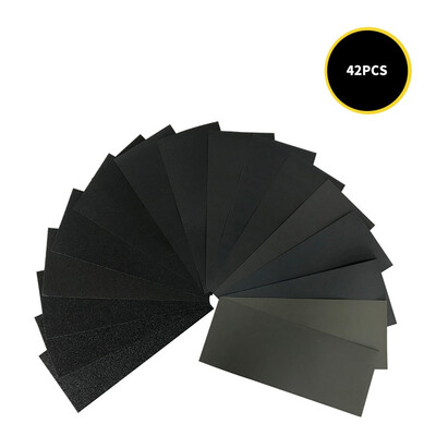 

〖Follure〗Wet Dry Waterproof Sandpaper 120 to 3000 Grit Sanding Paper 42PCS 9 x 36 Inches